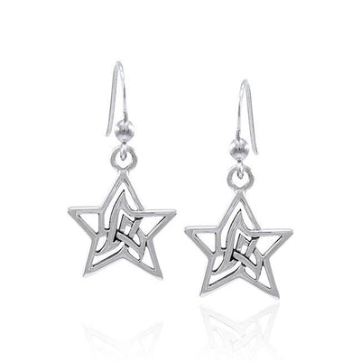 Star Astral Knotwork Silver Earrings TER1577 Earrings