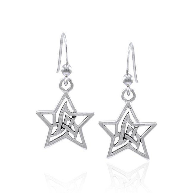 Star Astral Knotwork Silver Earrings TER1577