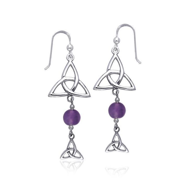 Celtic Knotwork Silver Triquetra Earrings TER158