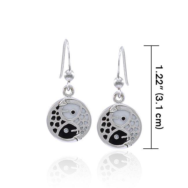 Koi Fish Yin Yang Silver Earrings TER1591 Earrings