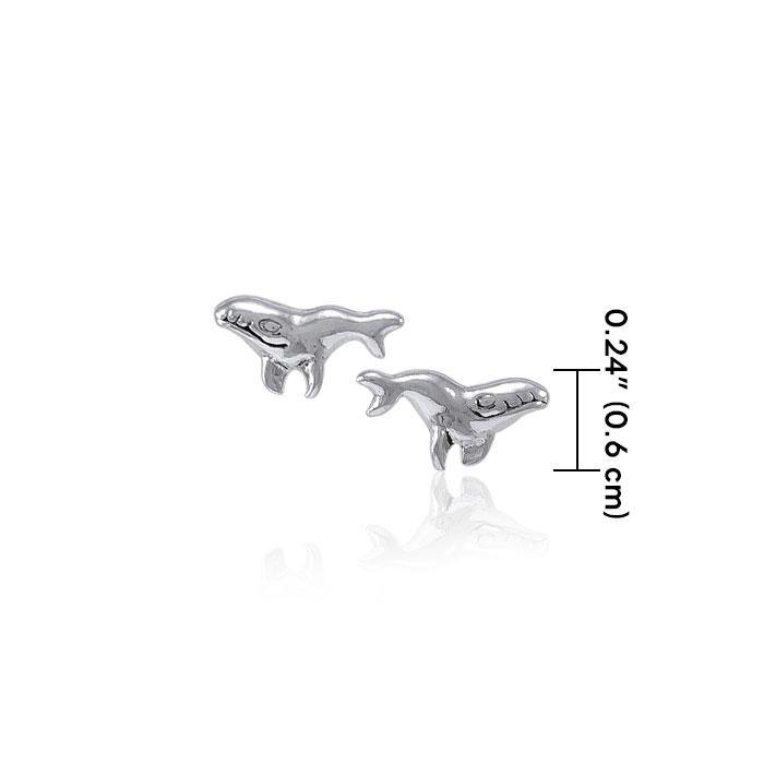 Humpback Whale Silver Post Earrings TER1606 Earrings