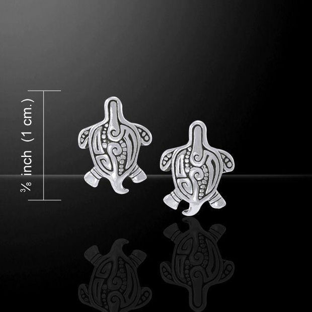 Aboriginal-inspired Sea Turtle Sterling Silver Post Earrings Jewelry TER1643