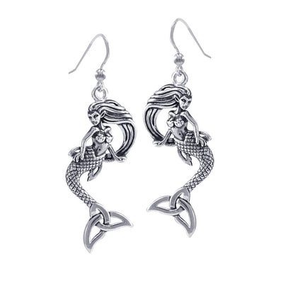 Mermaid Goddess with Trinity Knot Sterling Silver Earrings TER1662