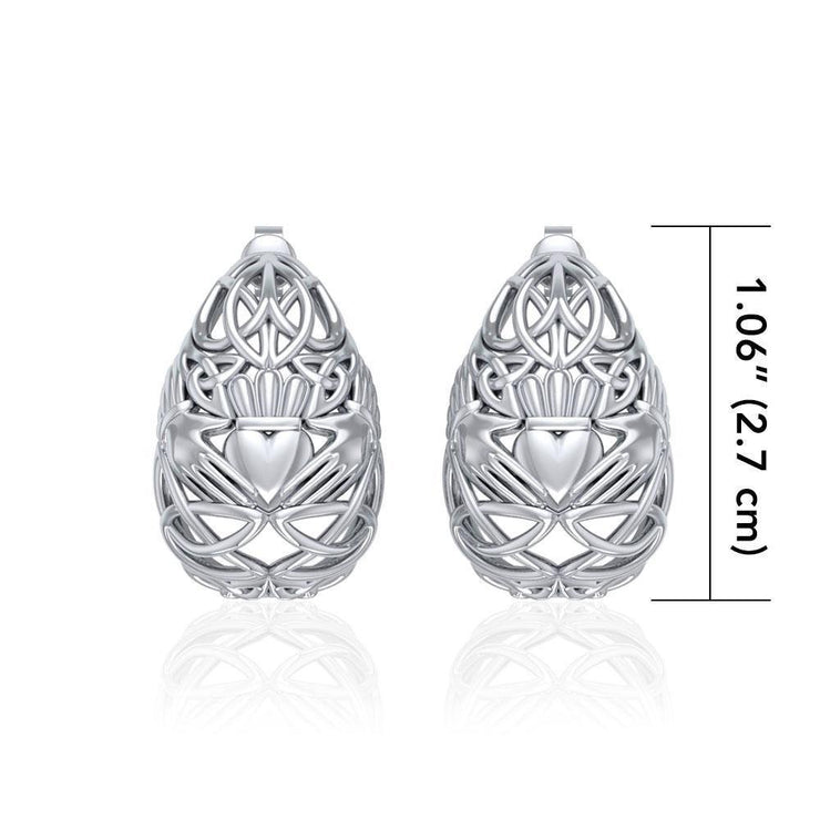 Celtic Claddagh Silver Post Earrings TER1673