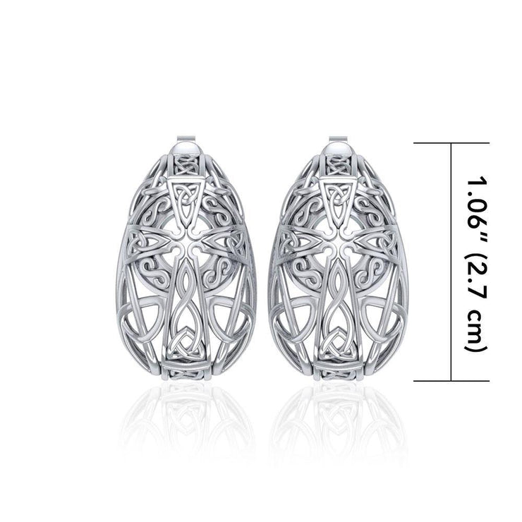 Celtic Cross Silver Post Earrings TER1674