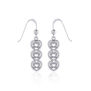 A love that goes on and on ~ Celtic Knotwork Heart Sterling Silver Dangle Earrings TER1689