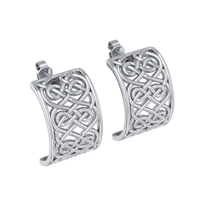A symbolic continuation of life ~ Sterling Silver Celtic Knotwork Post Earrings TER1698