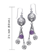Pentacle Dangling Earring With Beads TER170