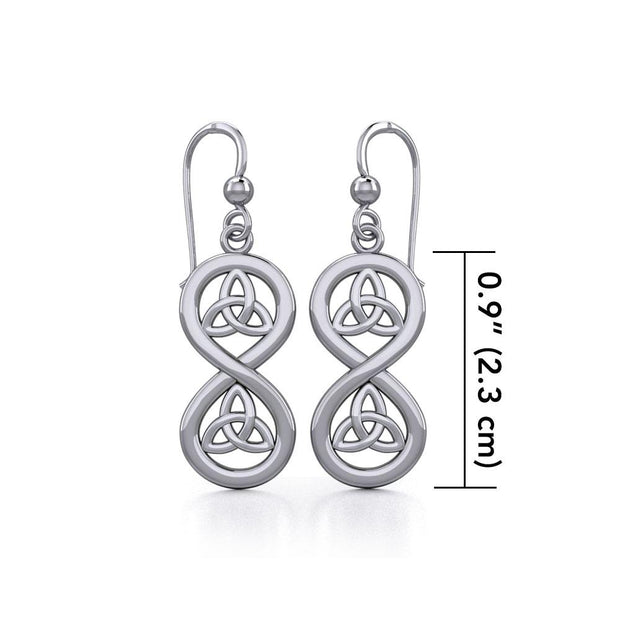 Infinity with Trinity Knot Silver Earrings TER1736