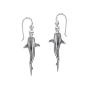 Small Whale Shark Silver Hook Earrings TER1745 - Peter Stone Wholesale