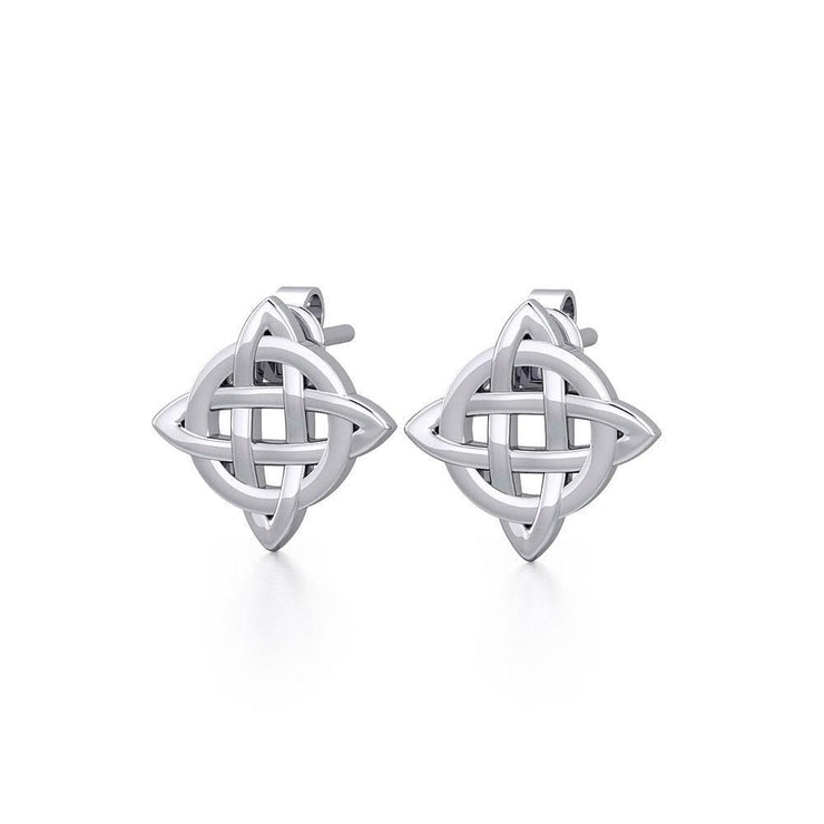 Irish Celtic Knot Sterling Silver Post Earrings TER1756