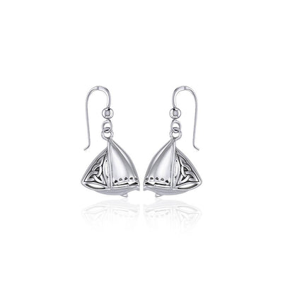 Celtic Knots Silver Sailboat Hook Earrings TER1760