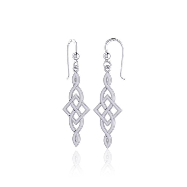 Irish Celtic Knot Sterling Silver Hook Earrings TER1761