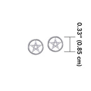 Pentacle Silver Post Earrings TER1798