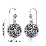 Celtic Spiral Triskele Silver Earrings with marcasite TER1827