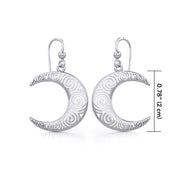 Spiral Crescent Moon Sterling Silver Earrings TER1895