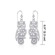 Silver Flower of Life Owl Earrings TER1905