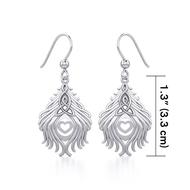 Celtic Peacock Tail Silver Earrings TER1915