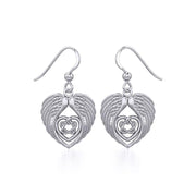 Angel Wing with Celtic Heart Silver Earrings TER1920