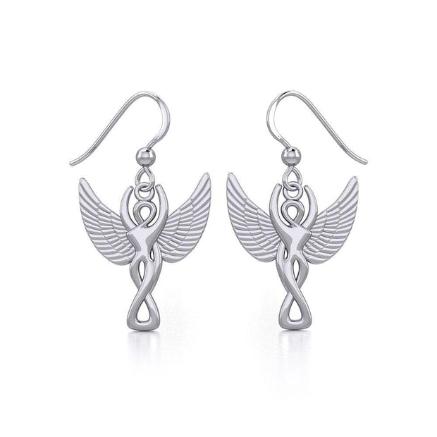 Winged Goddess Angel Silver Earrings TER1922