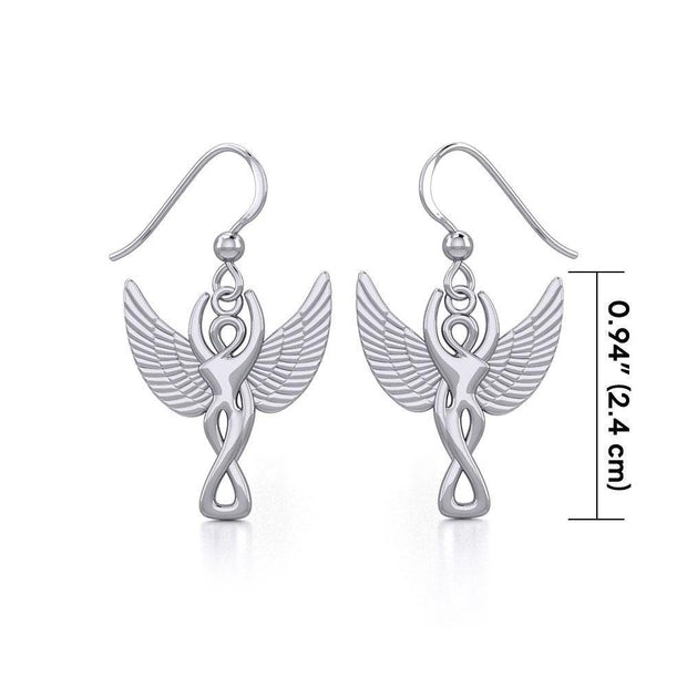 Winged Goddess Angel Silver Earrings TER1922