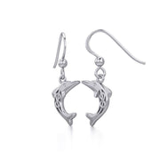 Celtic Joyful Dolphins Silver Earrings TER1924