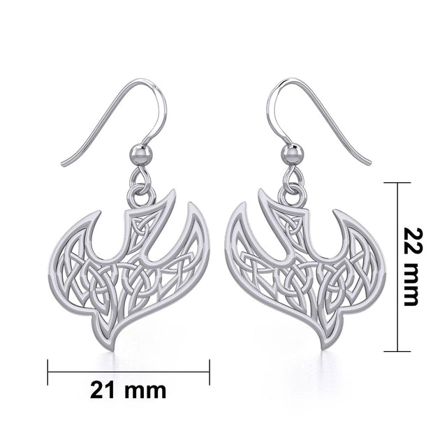 Celtic Knotwork Bird Silver Earrings TER1932 - Wholesale Jewelry