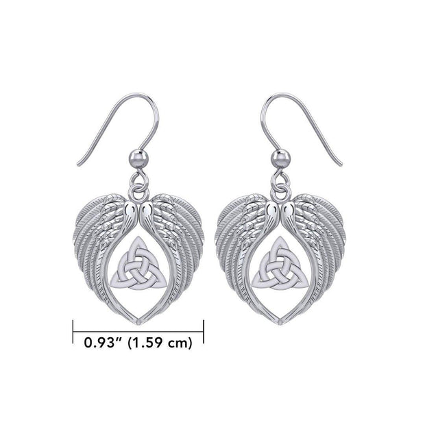 Feel the Tranquil in Angels Wings Silver Earrings with Triquetra TER1944