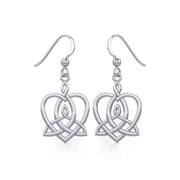 Celtic Motherhood Triquetra or Trinity Heart Silver Earrings TER1948