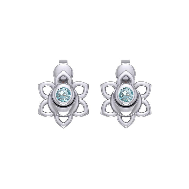 Svadhisthana Sacral Chakra Sterling Silver Post Earrings with Gemstone TER2038