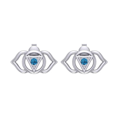 Ajna Third Eye Chakra Sterling Silver Post Earrings TER2042