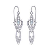 Celtic Knotwork Goddess with Gemstone Silver Earrings TER2051