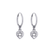 Celtic Knotwork Heart Silver Hoop Earrings TER2060