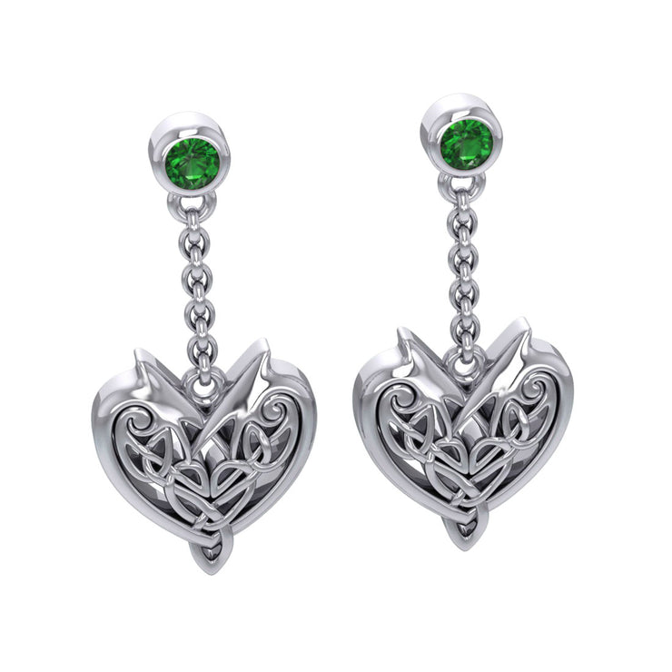 Joyous Celtic Hearts Silver Earrings TER210