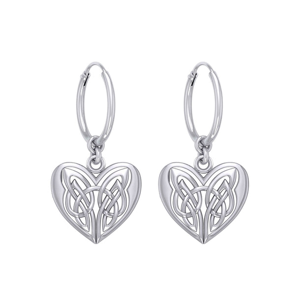 Eternal Heart Celtic Knots Silver Hoop Earrings TER2104