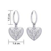 Eternal Heart Celtic Knots Silver Hoop Earrings TER2104