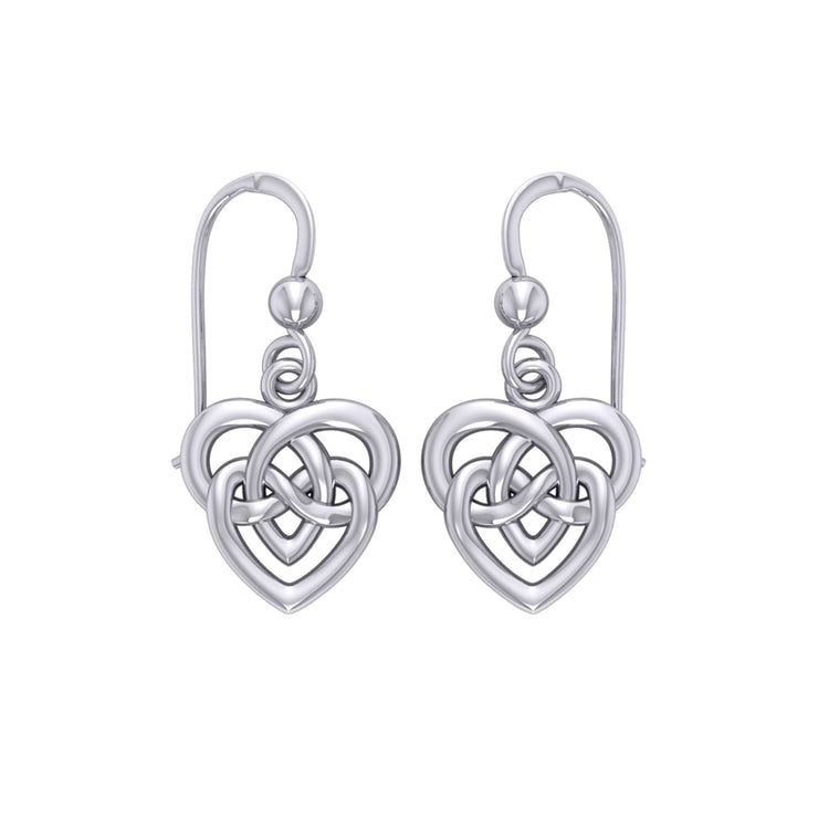 Celtic Infinity Knotwork Heart Silver Earrings TER2159