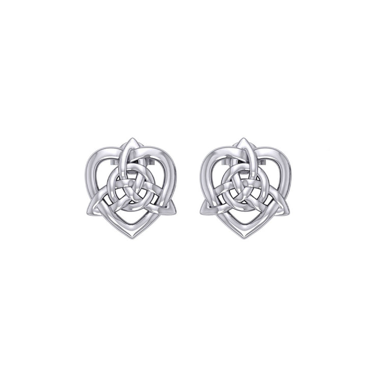 Celtic Heart And Triquetra Post Earrings TER2160