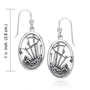 Celtic Bagpipes Silver Earrings TER225 - Wholesale Jewelry