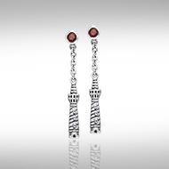 Cape Hatteras Lighthouse and Gem Silver Earrings TER236