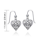 Celtic Knotwork Silver Heart Earrings TER378