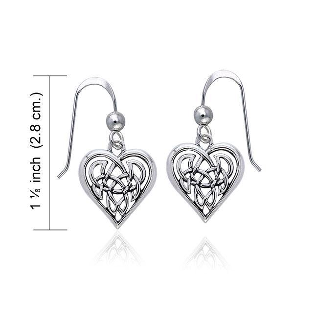 Celtic Knotwork Silver Heart Earrings TER378 Earrings