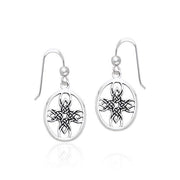 Celtic Tribal Knotwork Cross Silver Earrings TER469 Earrings