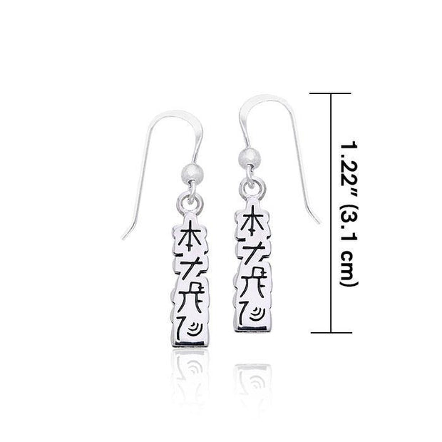 Reiki Symbol Silver Earrings TER477