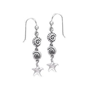 Seashell and Starfish Silver Earrings TER491