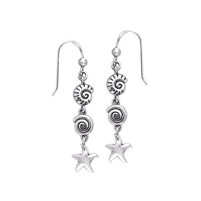 Seashell and Starfish Silver Earrings TER491
