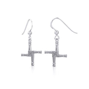 Saint Brigids Cross Silver Earrings TER983