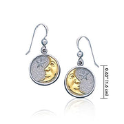 Crescent Moon Silver and Gold Earrings TEV030