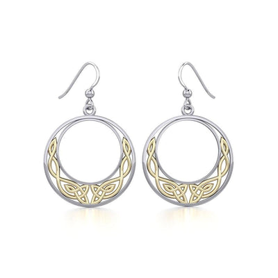 Celtic Moon Silver and Gold Earrings TEV101