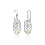 Worthy of the Golden Tree of Life ~ 14k Gold accent and Sterling Silver Jewelry Earrings TEV2795